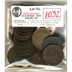 Large lot of 42 Victorian large cents