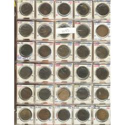 Large lot of 67 large cents dated from 