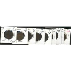 1884 VF-25, 1888 VG-8, 1891 LDLL F-12, 