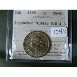 1888  Repunched middle 8  ICCS MS63 r