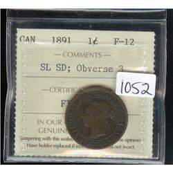 1891 SDSL Obverse 3  ICCS F-12, a nice 