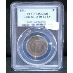 1891 Large date Large leaves  PCGS MS63