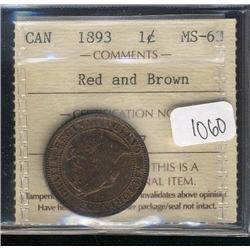 1893  ICCS MS63 Red/Brown  30% lustre.