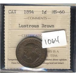 1894  ICCS MS60 Lustrous brown, looks m