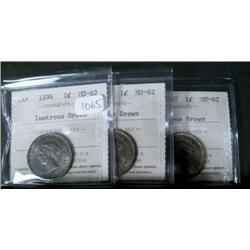 1896, 1899 and 1900H all three pieces a