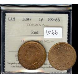 1897  ICCS MS66 Red,  100% wine red lus