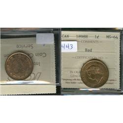 1898H  ICCS MS64Red.  Very scarce this 