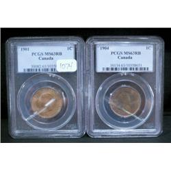1901, 1904 both coins are PCGS graded M