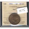 Image 1 : 1901  ICCS MS63 red, 70% red lustre. An