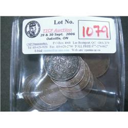 Lot of 22 Edwardian large cents.  Dates