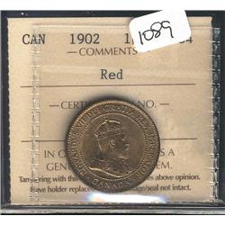 1902  ICCS MS64 Red  85% red lustre.  A