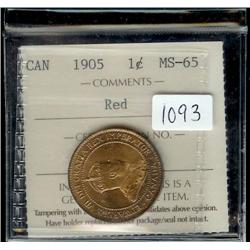 1905  ICCS MS65 Red,  90% red lustre.  