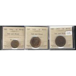 1913, 1916, 1944 all three coins are IC