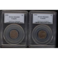 1922, 1931  both coins are PCGS graded 