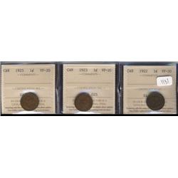 1922, 1923, 1925  Three key dates grade