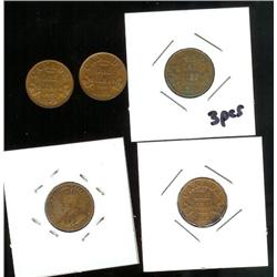 1923,  lot of 5 pieces with small probl