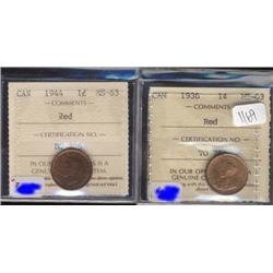 1936 and 1944 both pieces graded ICCS M