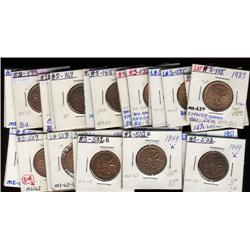 Lot of 33 George VI small cents dated