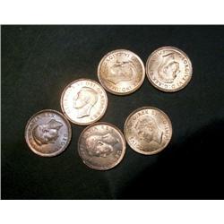 1939 (3), MS-63/64 red, 1950 (3) MS-62/