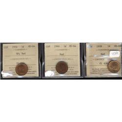 1939, 1946, 1954 SF  all three coins ar