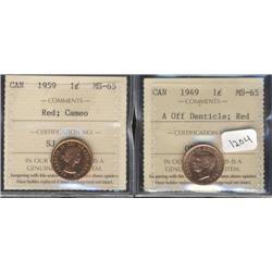 1949 A off denticle, 1959 CAMEO both IC