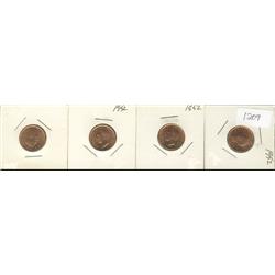 1952  MS-64 red or better, lot of 4 pie