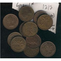 1953 Shoulder Fold variety, lot of 6 