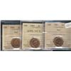 Image 1 : Lot of three ICCS red pennies.  Include