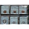 Image 1 : Lot of 6 CCCS graded coins.  1 cent 196