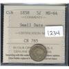 Image 1 : 1858 Small date  ICCS MS64, Fully struc
