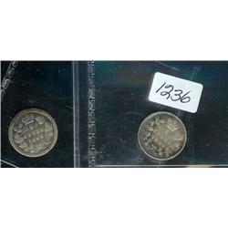 1858 Large date variety, 1884 both are 