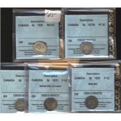 Lot of 5 CCCS graded coins including; 1