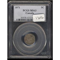 1871  PCGS  MS63  darkly toned with mir