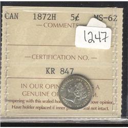 1872H  ICCS MS62PQ. Light golden tone o