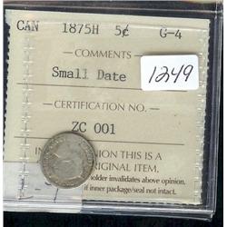 1875H  Small date variety  ICCS G-4.  F