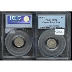 1875H PCGS Large date AU58PQ, Well st