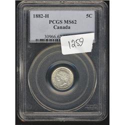 1882H  PCGS MS62  Mostly white with lot