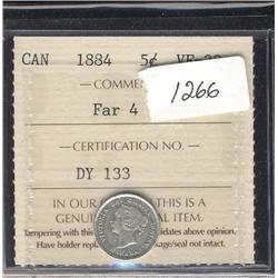 1884 Far 4  ICCS VF20 a nice white prob