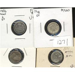 1886 Small 6 VF-20, 1907 EF-40, 1910 Pt