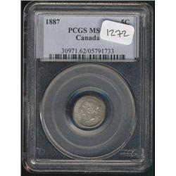 1887  PCGS MS-62PQ, very light PQ ton