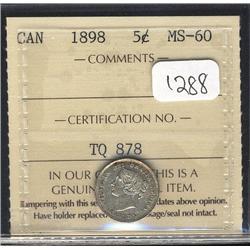 1898  ICCS MS60 Nice golden toning over