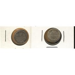 1899-1900 Oval O, both coins are EF-4
