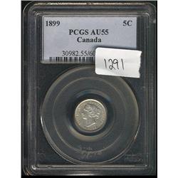 1899  PCGS AU55  brilliant with nice lu