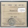 1900 Round O  ICCS AU50  Brilliant wi