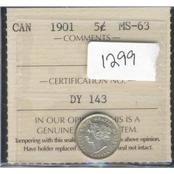 1901  ICCS MS63  Light golden tone but 