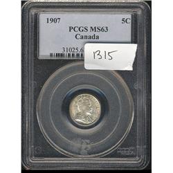 1907  PCGS MS63  brilliant with some go
