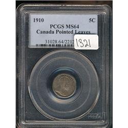 1910 Pointed Leaves PCGS MS64  Nicely t