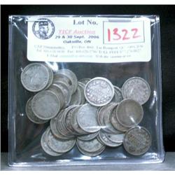 Lot of 49 Silver five cents George V 