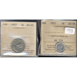 1911 and 1927  both are ICCS graded AU5