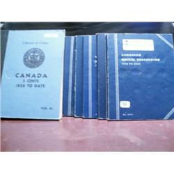 Large lot of 6 albums of 5 cents coins.